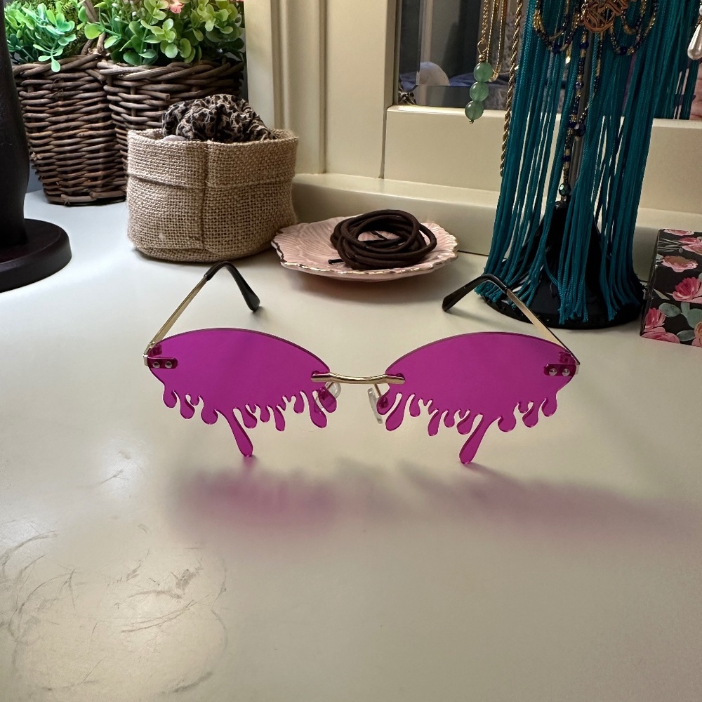 Hot Pink Slime Detail Sunglasses